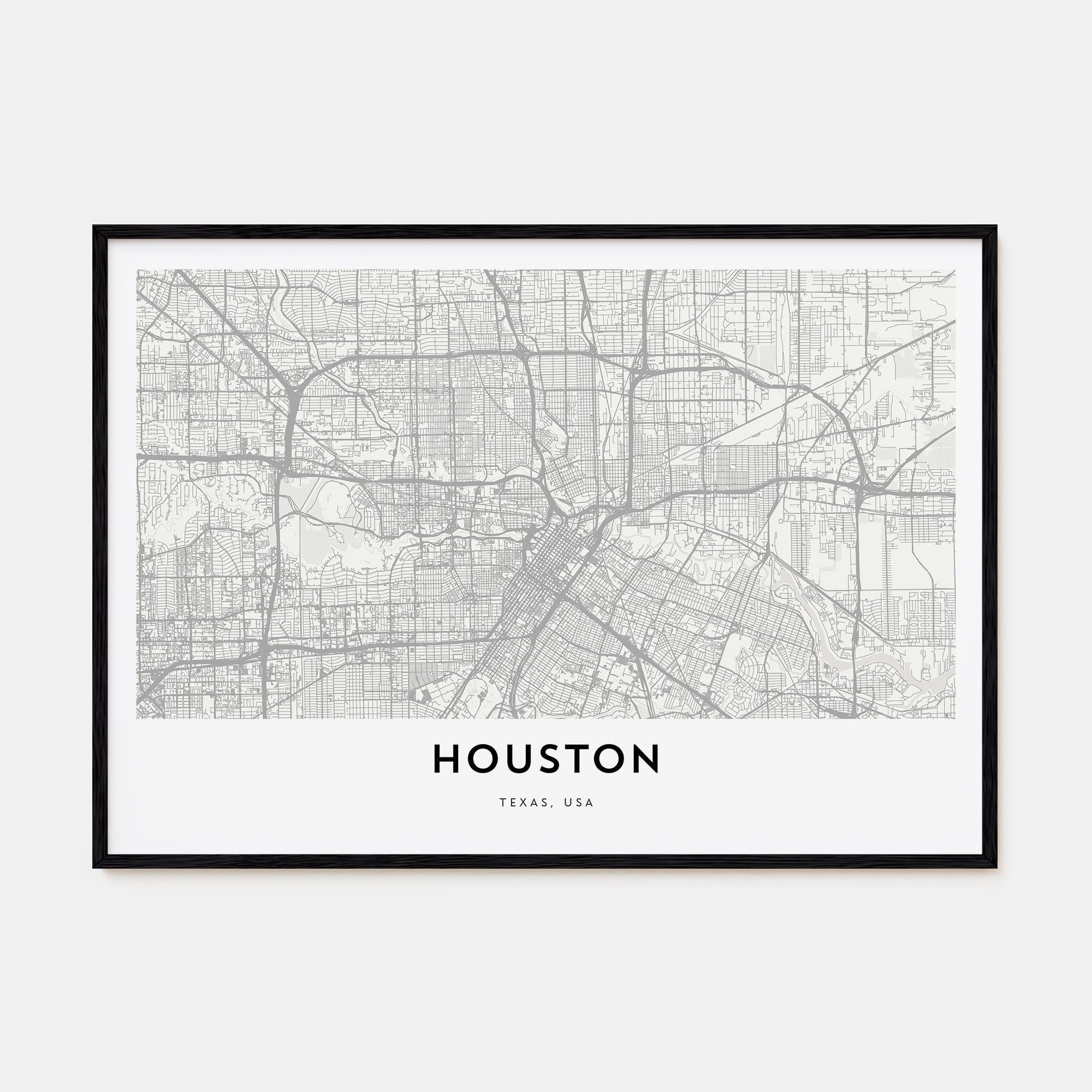 Houston Map Landscape Poster