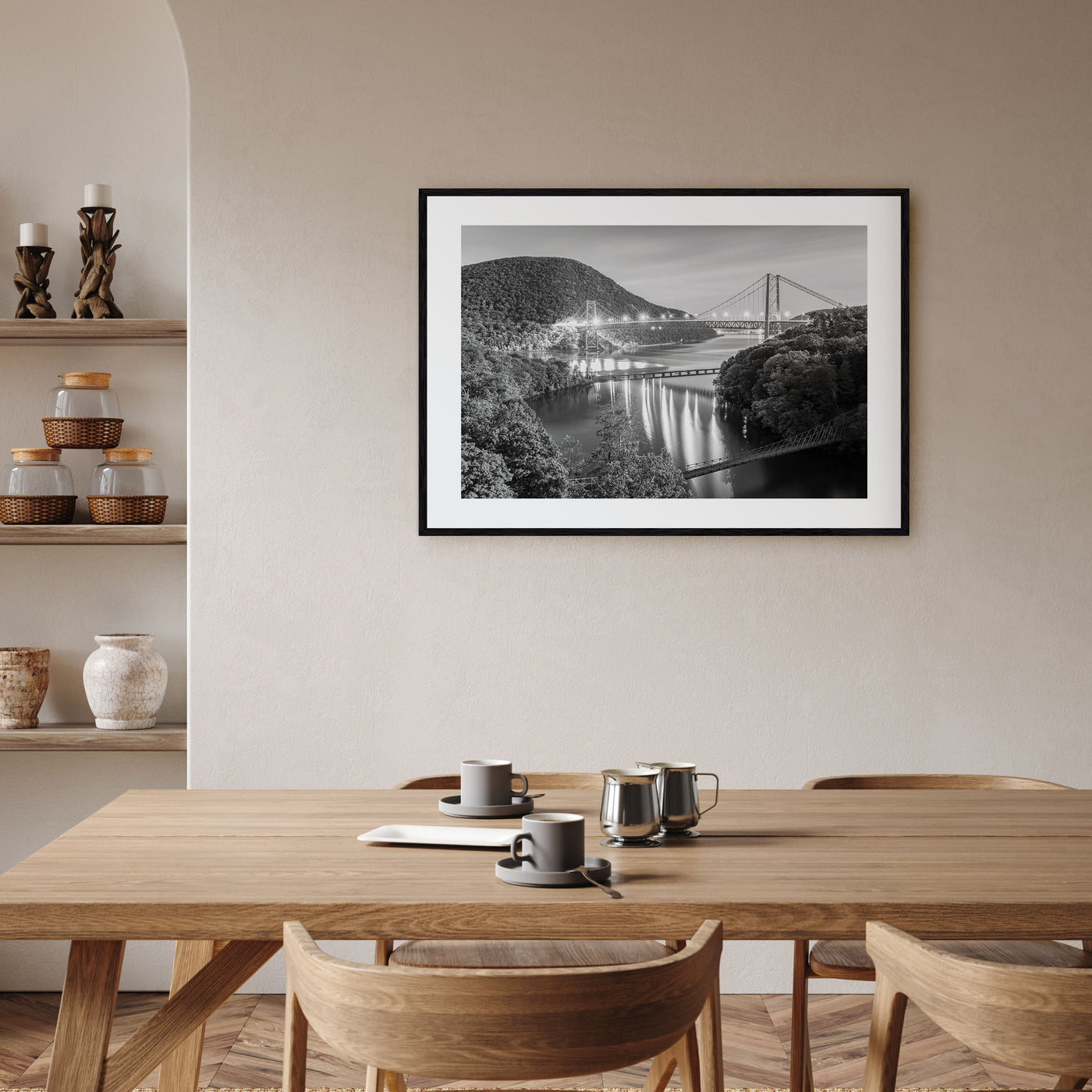 Hudson Valley Landscape B&W Poster