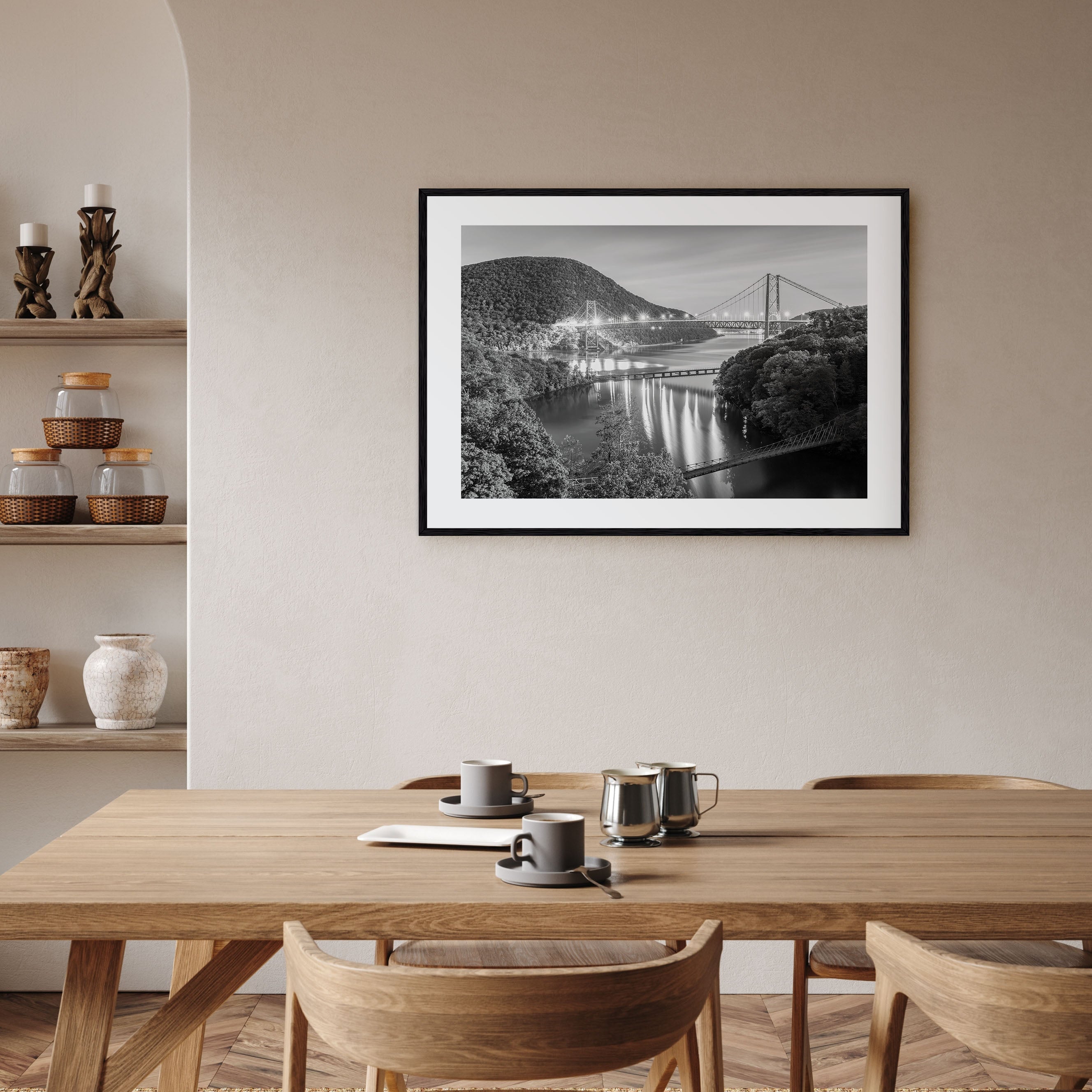 Hudson Valley Landscape B&W Poster