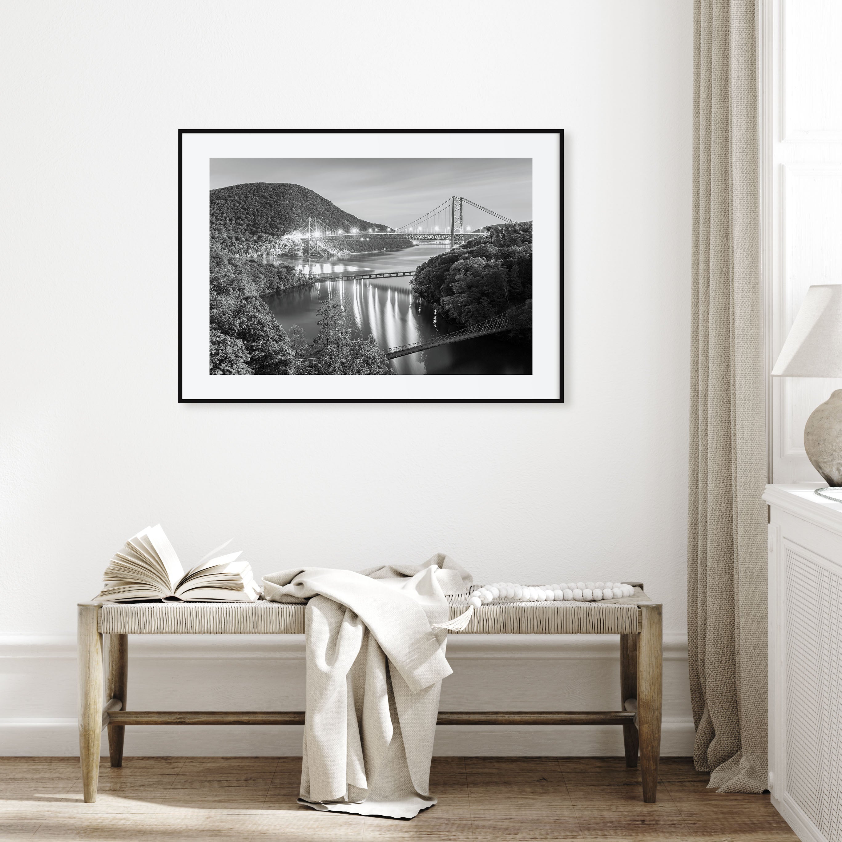Hudson Valley Landscape B&W Poster