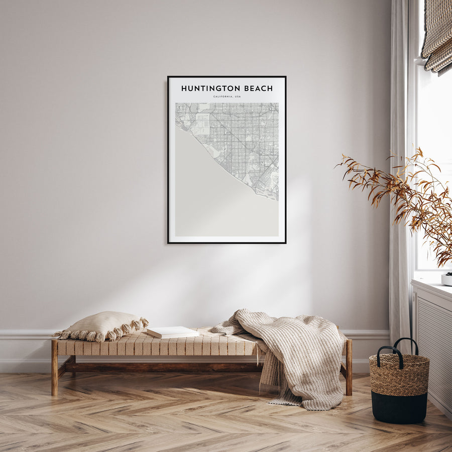 Huntington Beach Map Portrait Poster