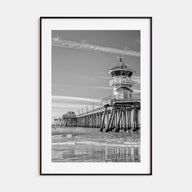 Huntington Beach Photo B&W Poster