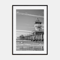 Huntington Beach Photo B&W Poster