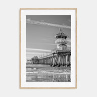 Huntington Beach Photo B&W Poster