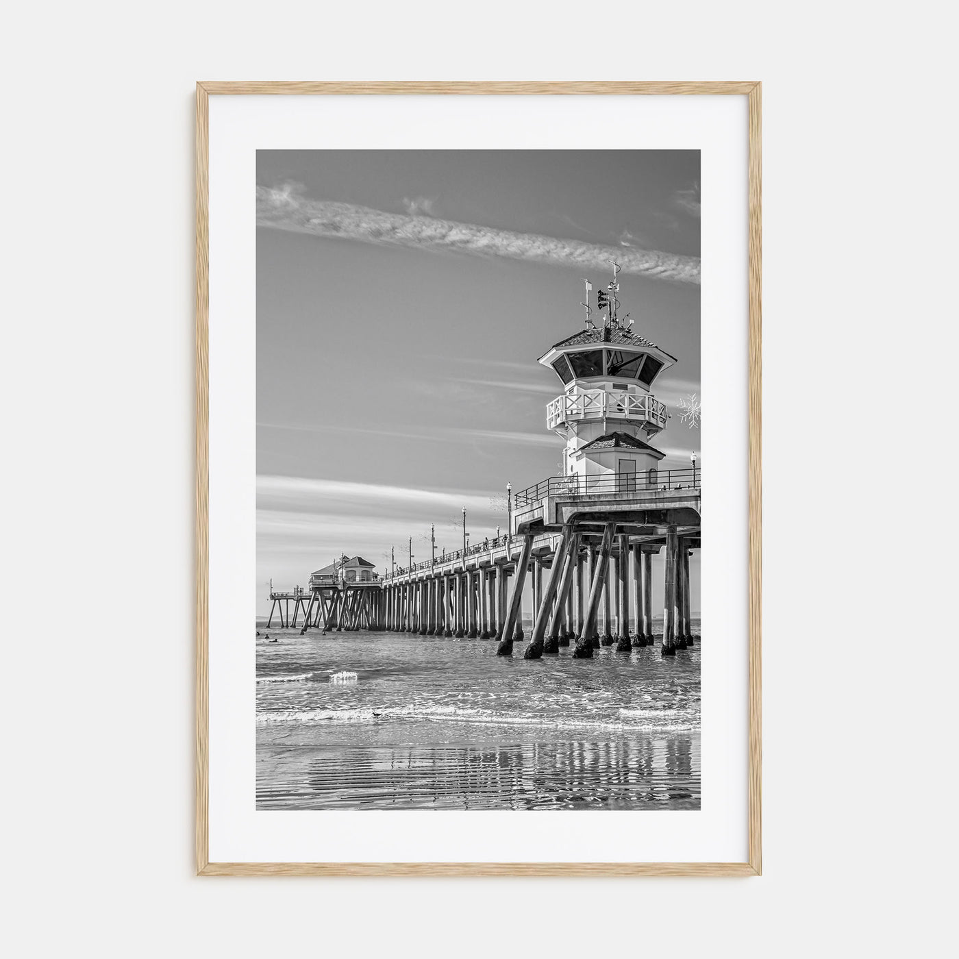 Huntington Beach Photo B&W Poster