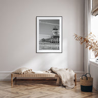 Huntington Beach Photo B&W Poster
