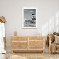 Huntington Beach Photo B&W Poster