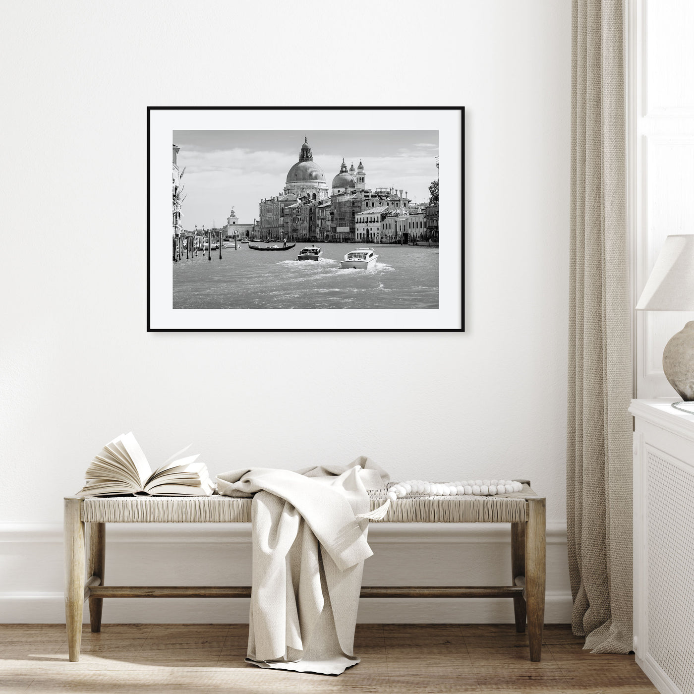 Italy Landscape B&W Poster