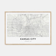 Kansas City Map Landscape Poster
