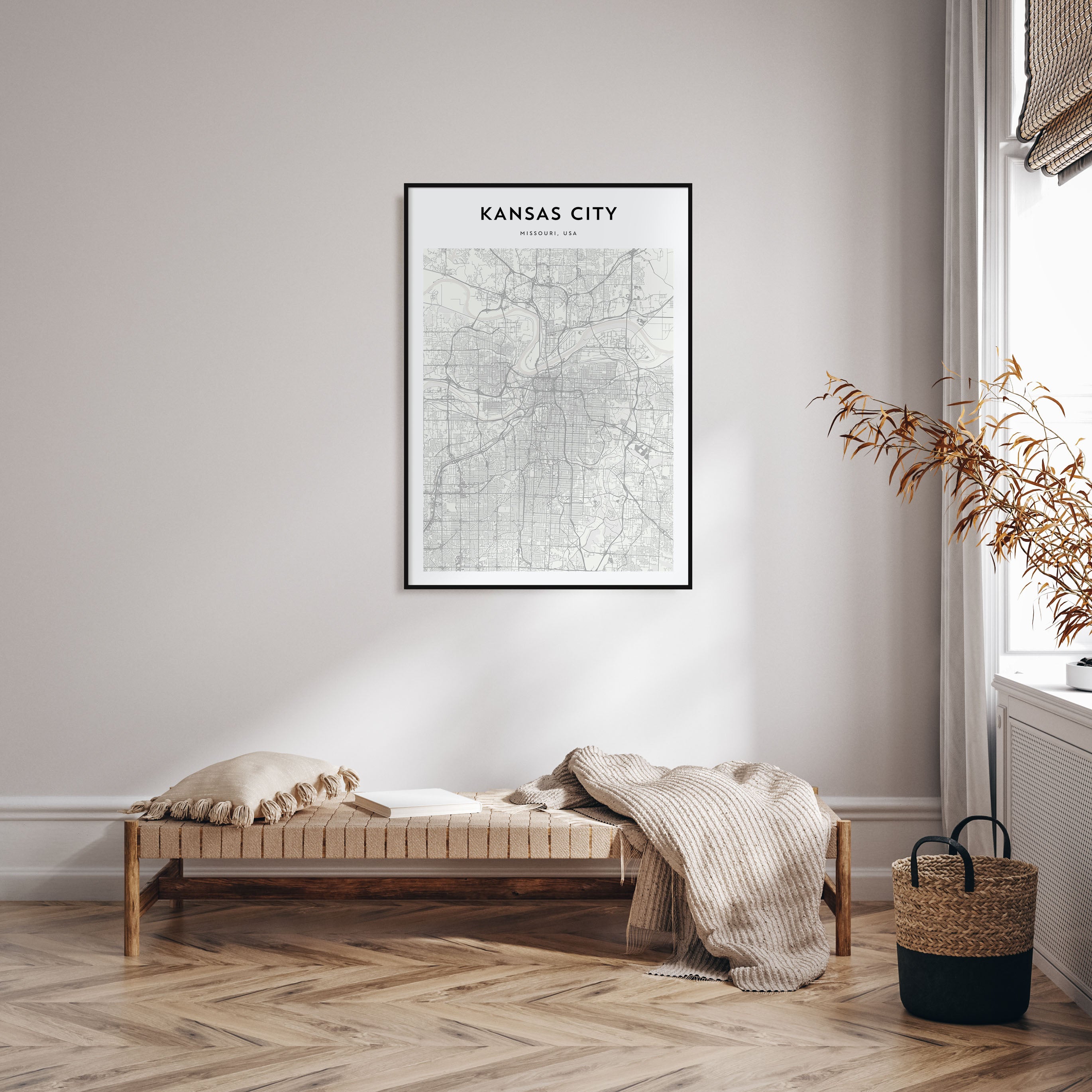 Kansas City Map Portrait Poster