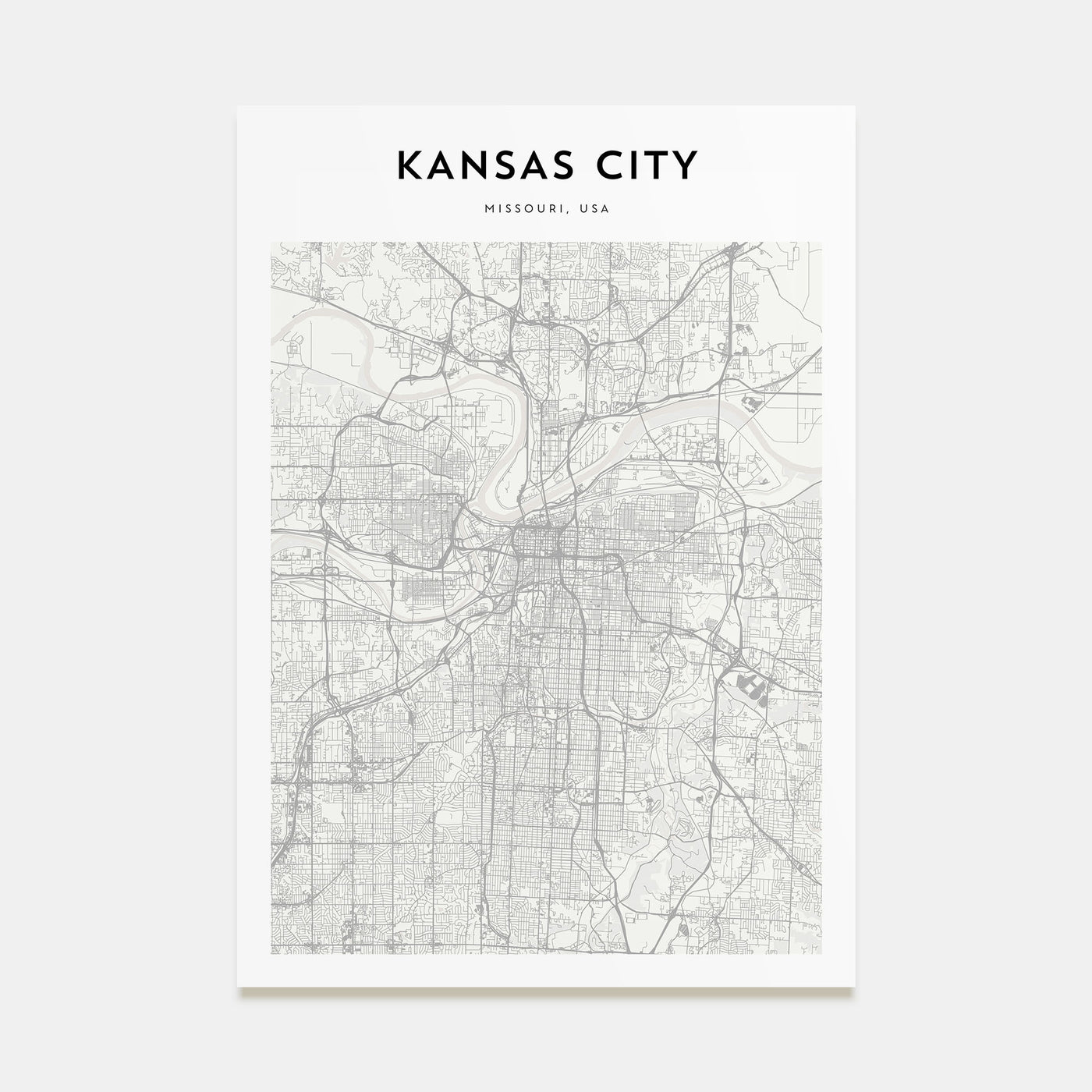 Kansas City Map Portrait Poster