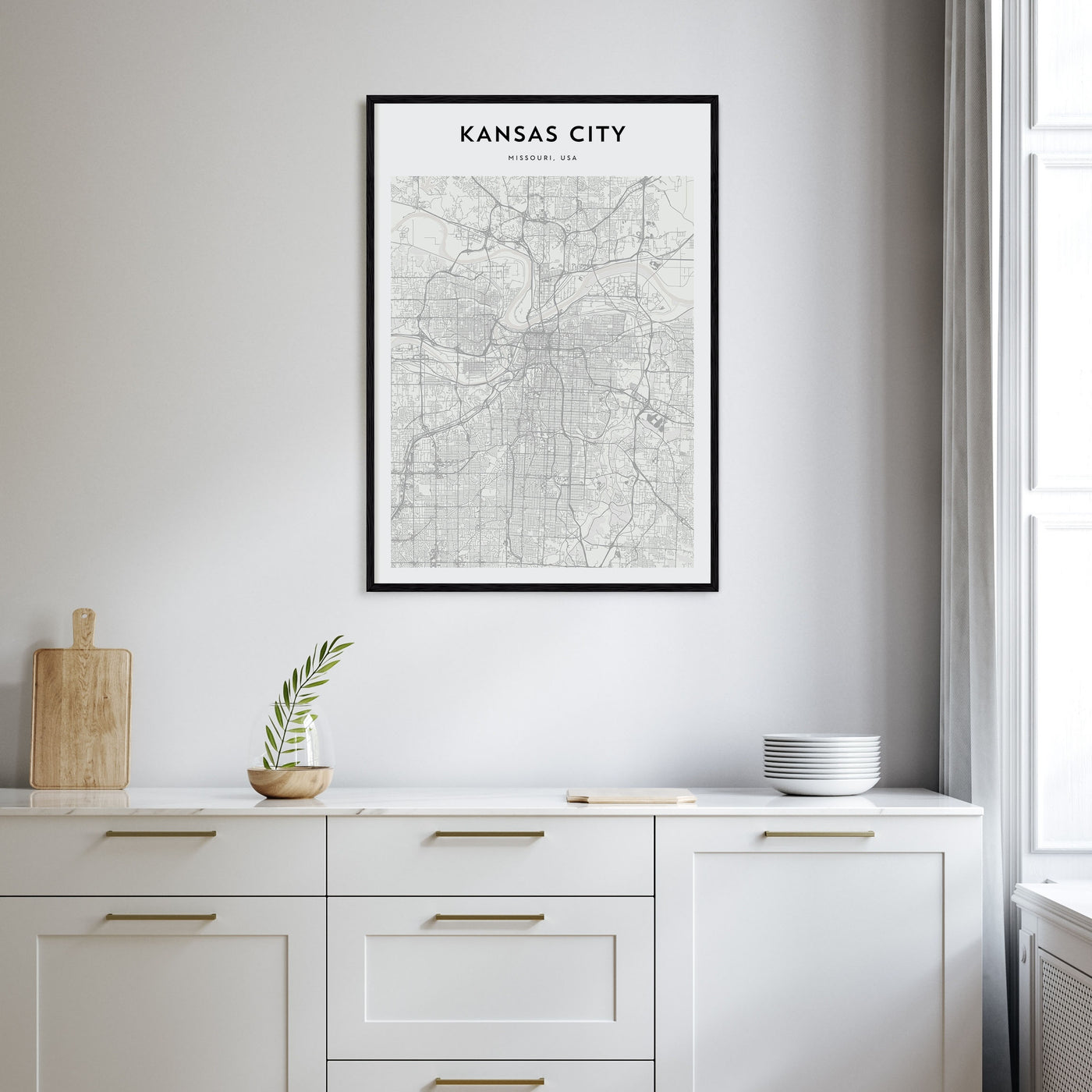Kansas City Map Portrait Poster