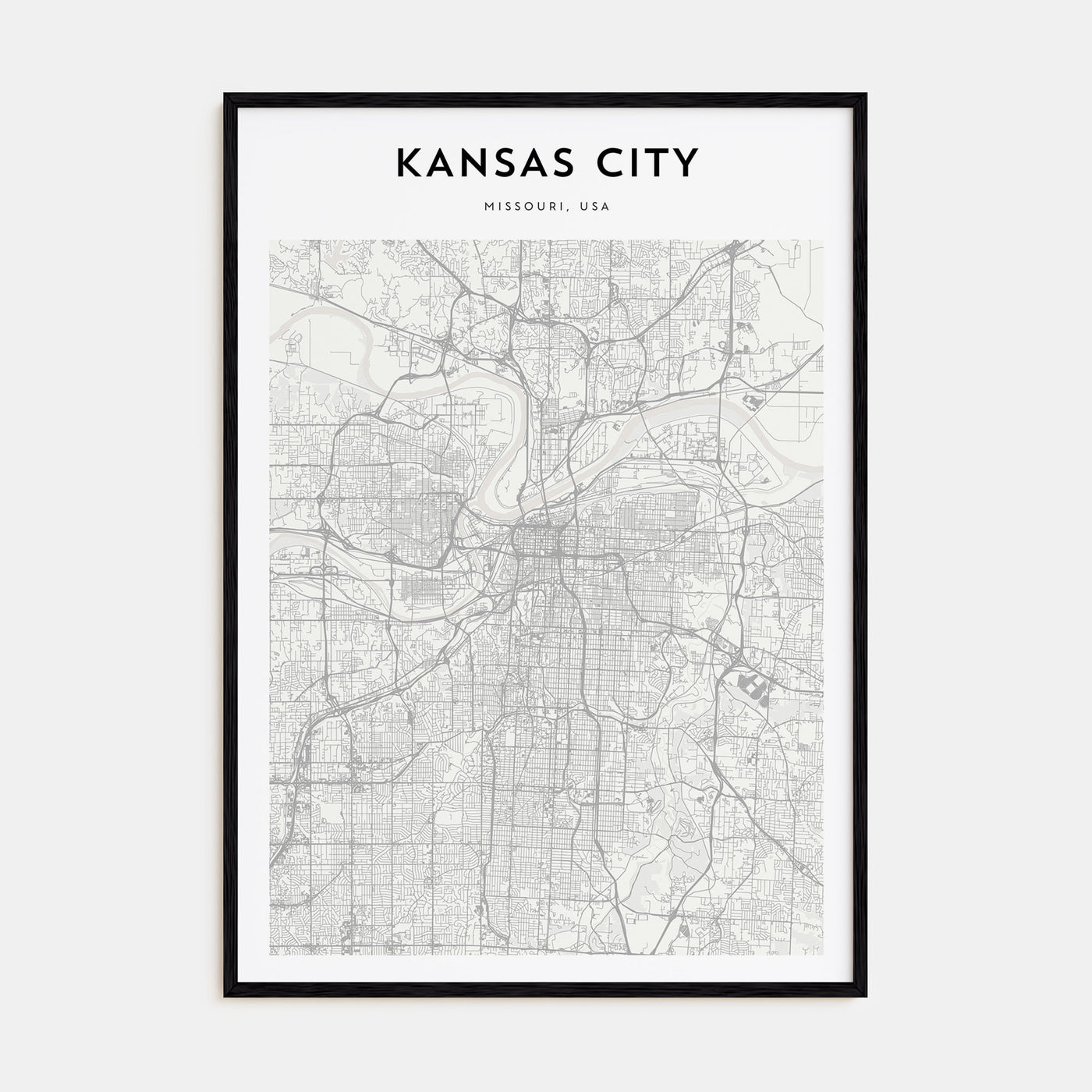 Kansas City Map Portrait Poster
