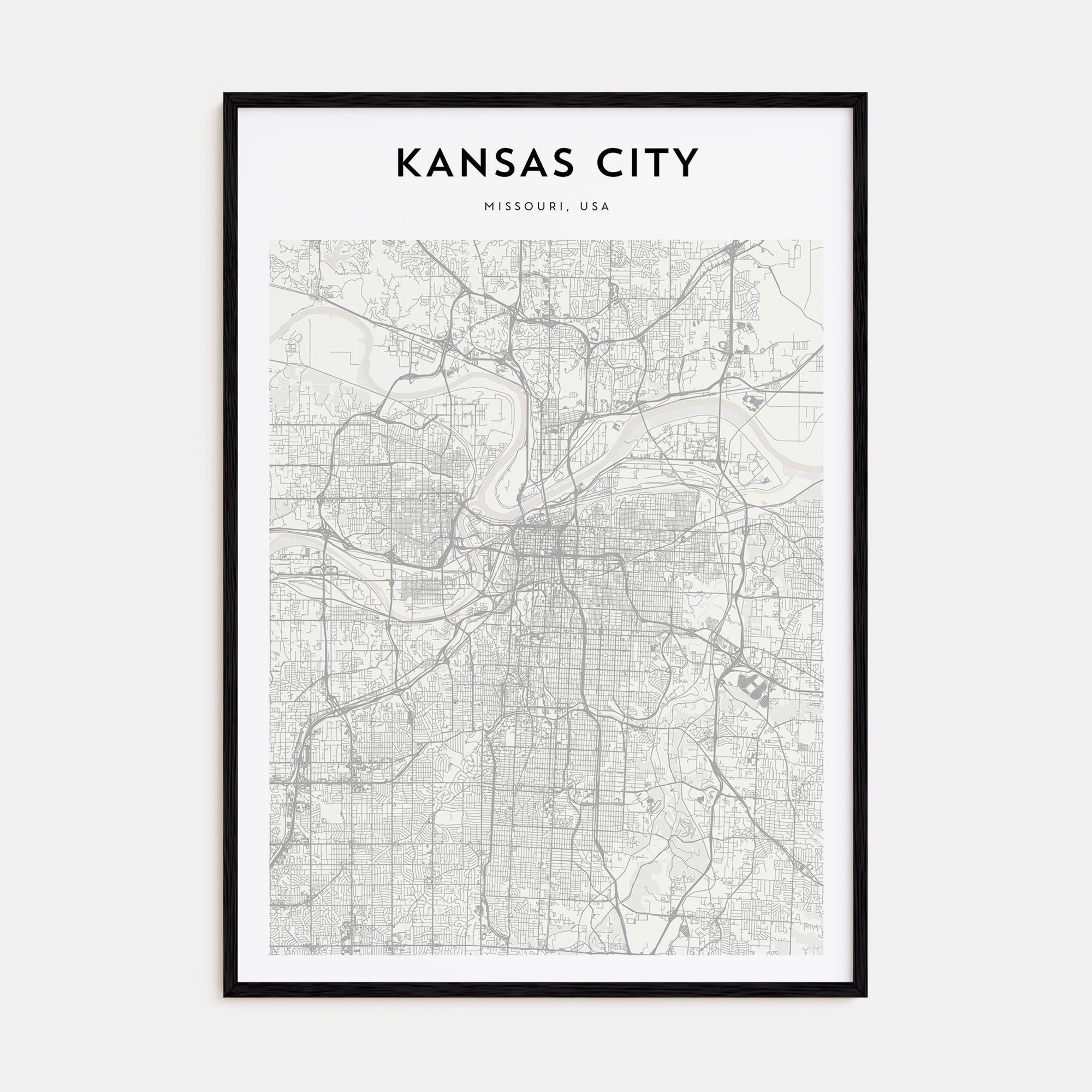 Kansas City Map Portrait Poster
