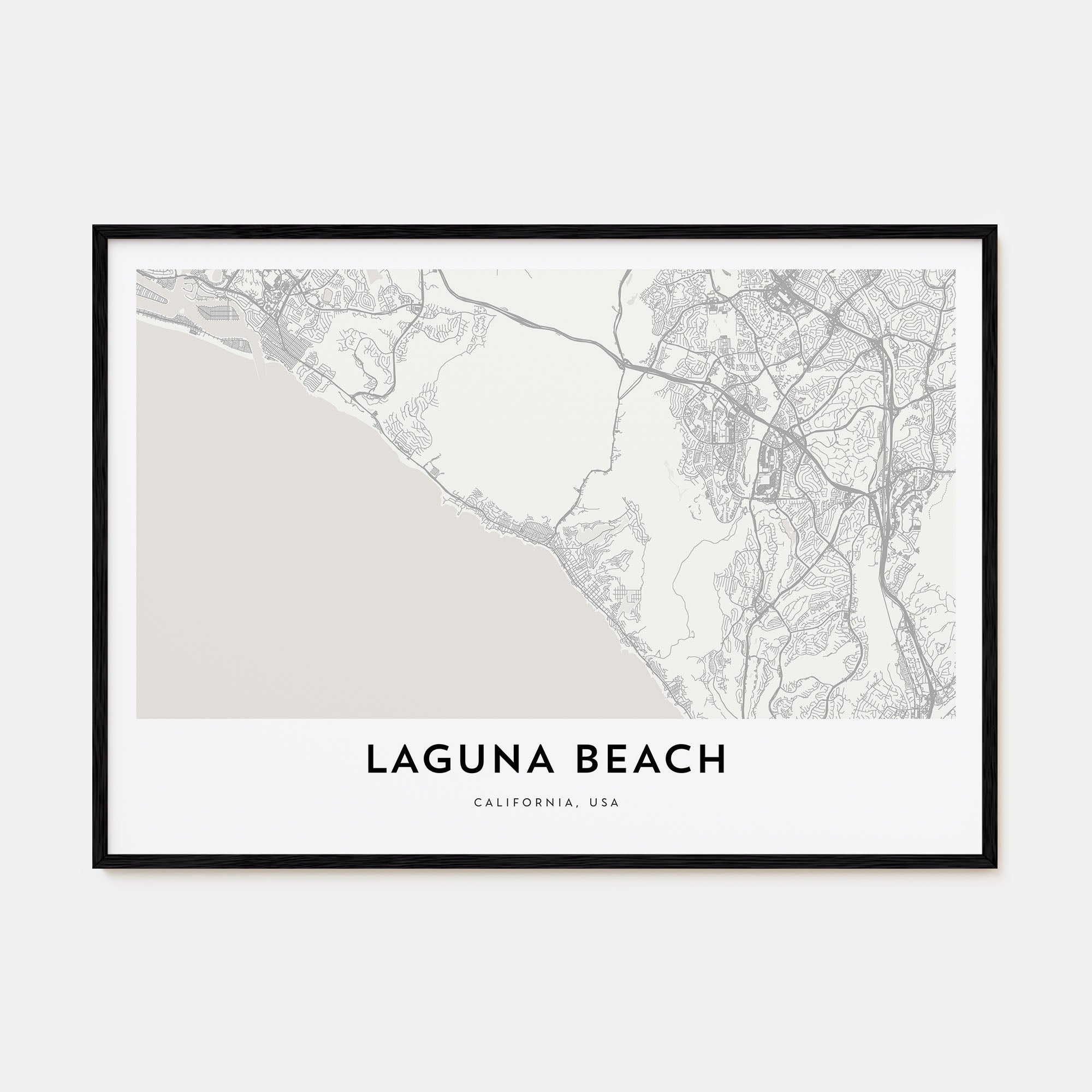 Laguna Beach Map Landscape Poster