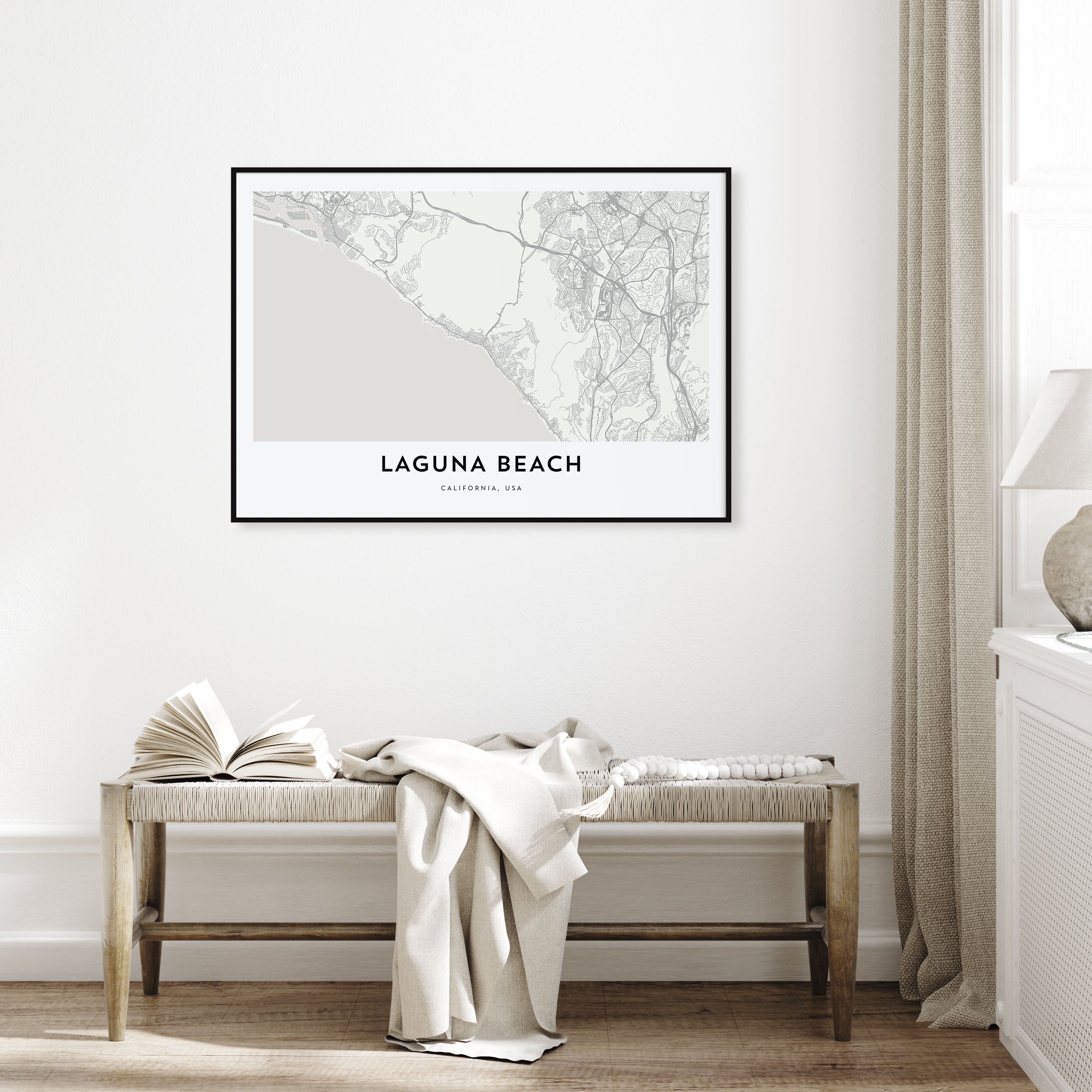 Laguna Beach Map Landscape Poster
