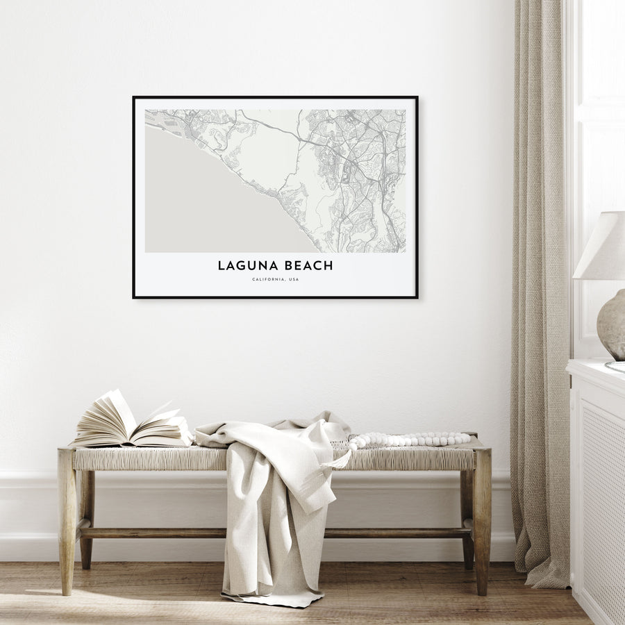 Laguna Beach Map Landscape Poster
