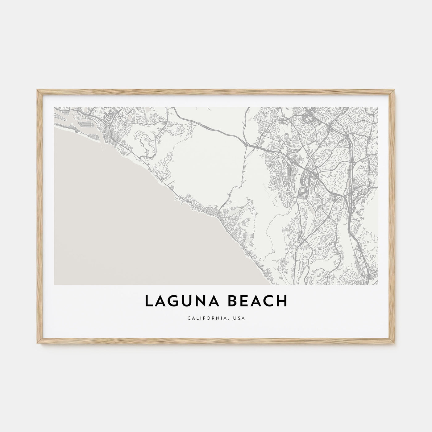 Laguna Beach Map Landscape Poster