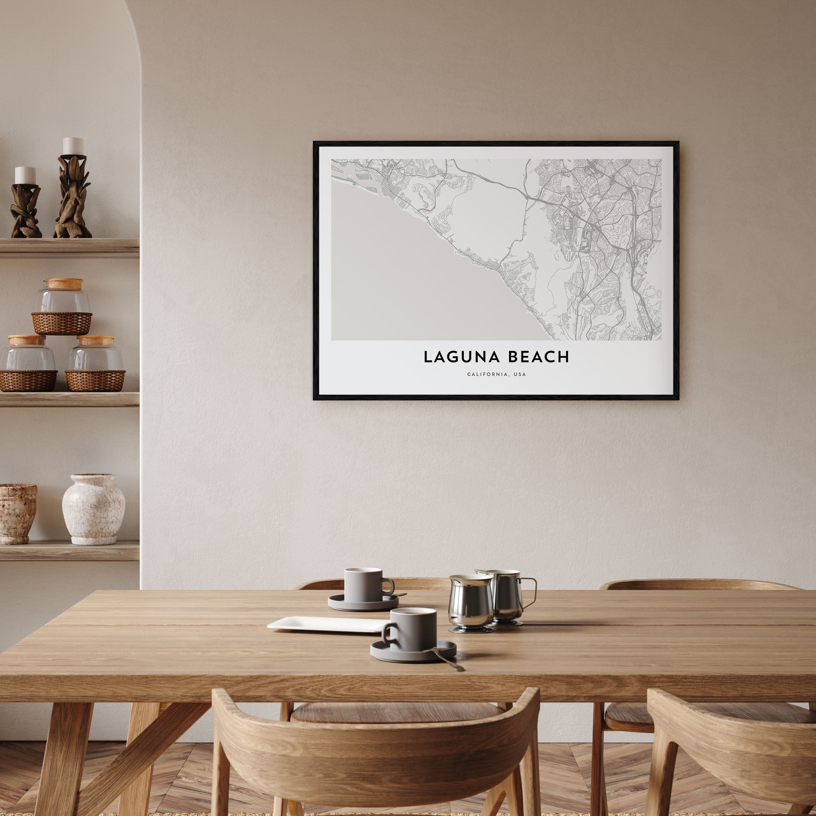 Laguna Beach Map Landscape Poster