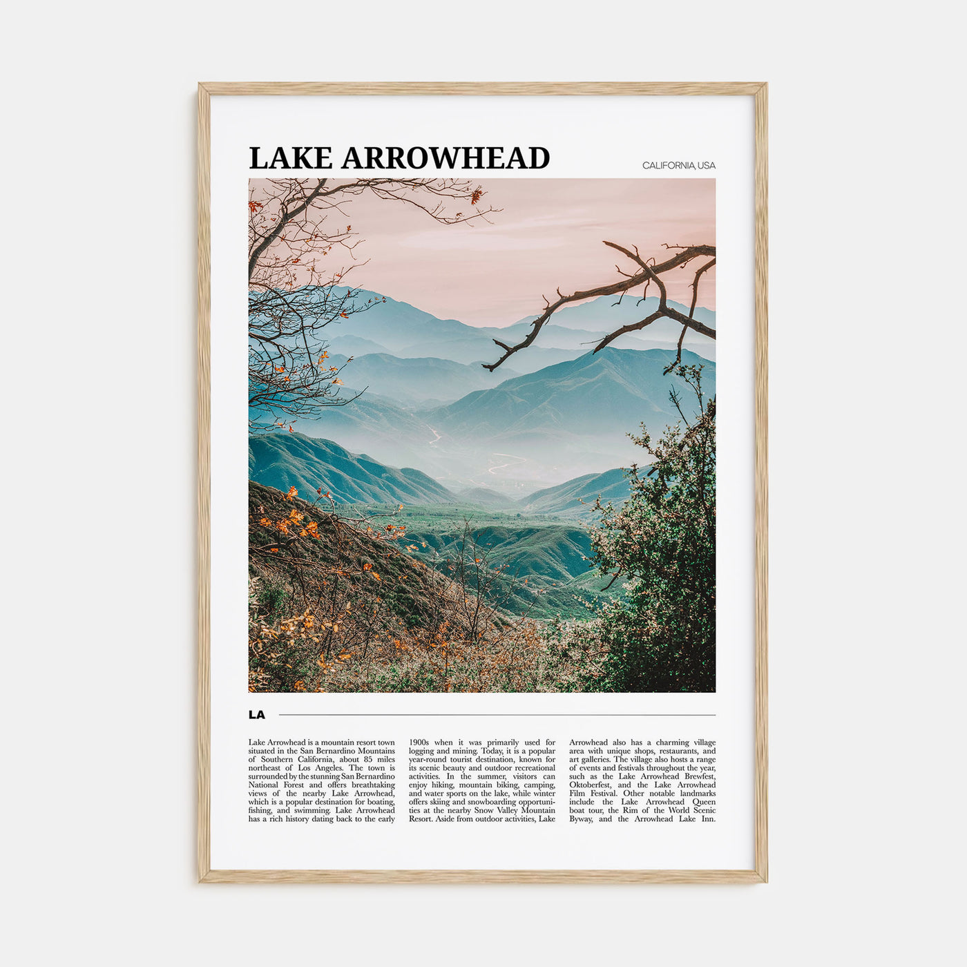 Lake Arrowhead Travel Color Poster