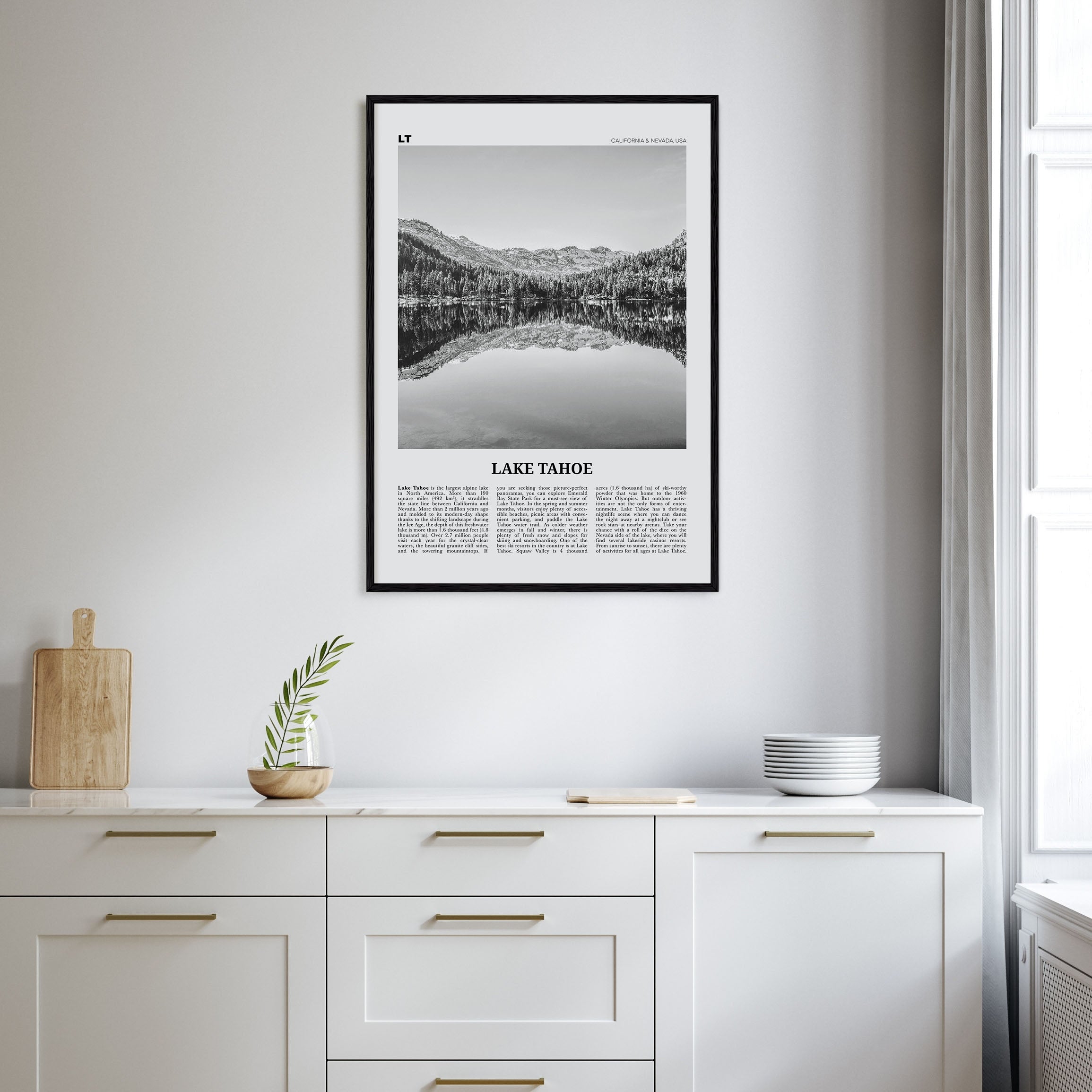 Lake Tahoe Travel B&W No 1 Poster