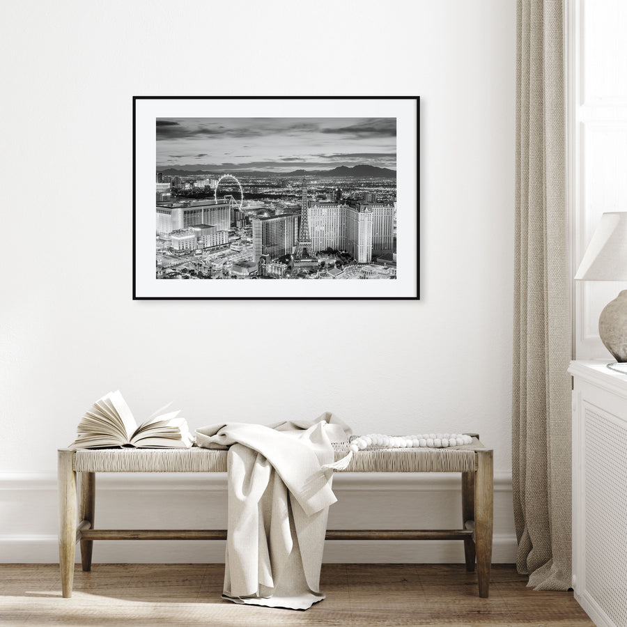 Las Vegas Landscape B&W Poster
