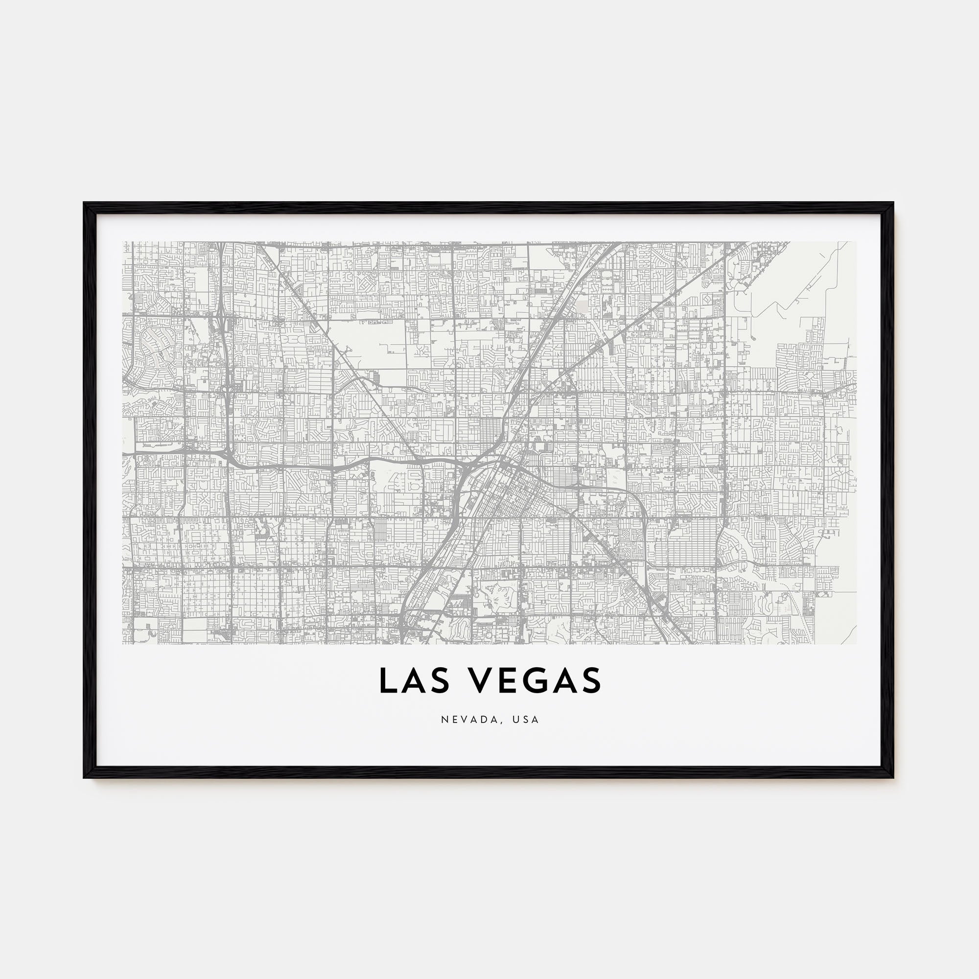 Las Vegas Map Landscape Poster