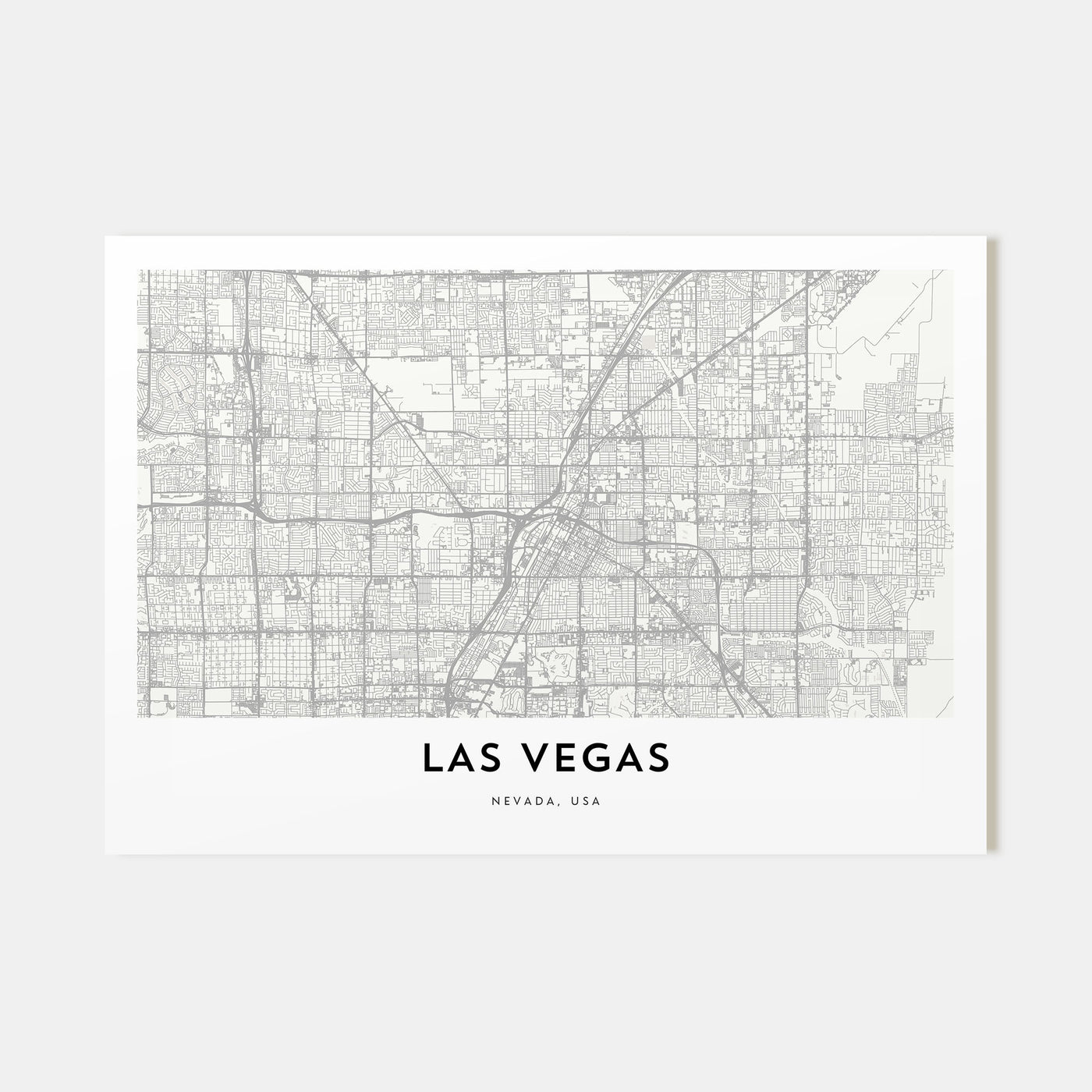 Las Vegas Map Landscape Poster