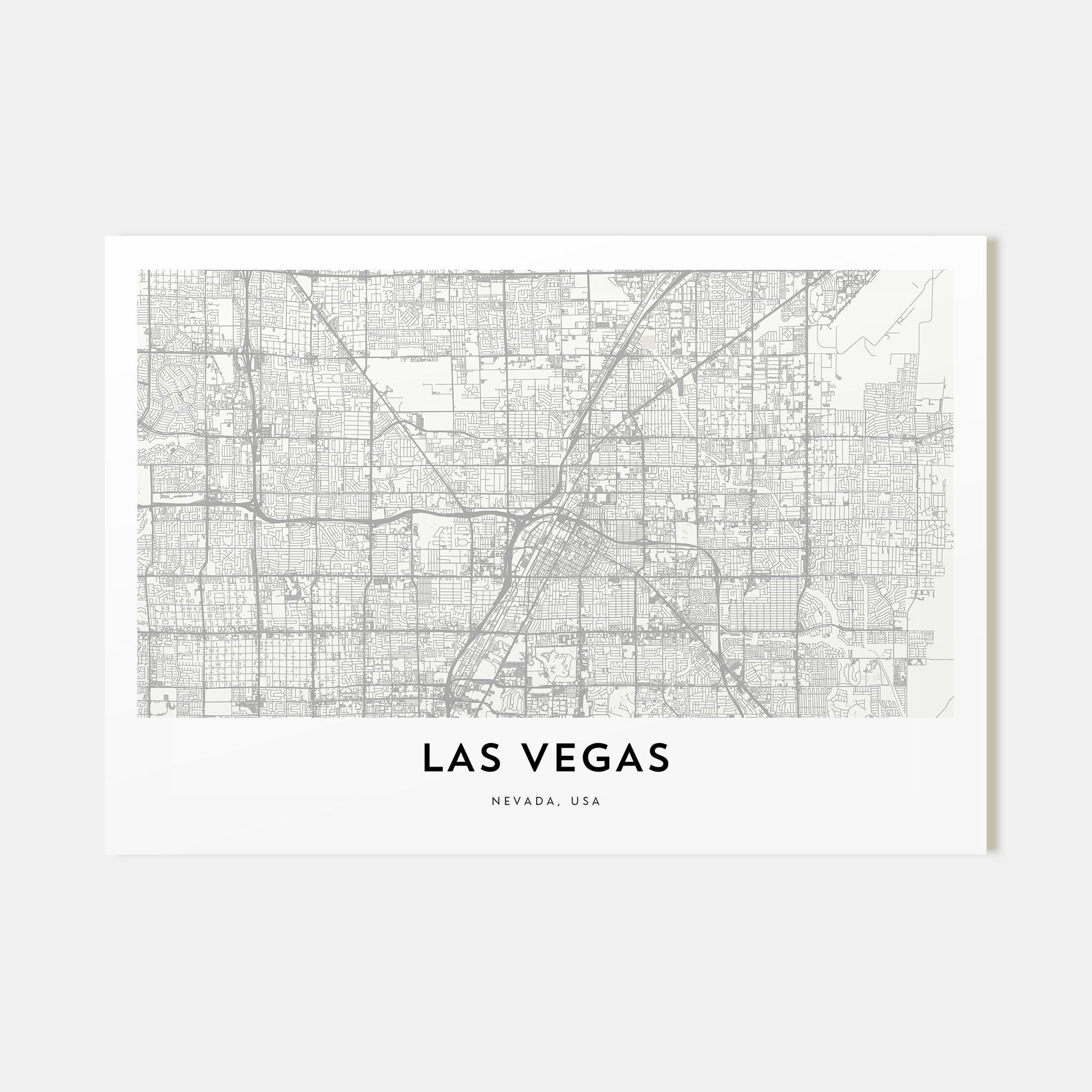 Las Vegas Map Landscape Poster