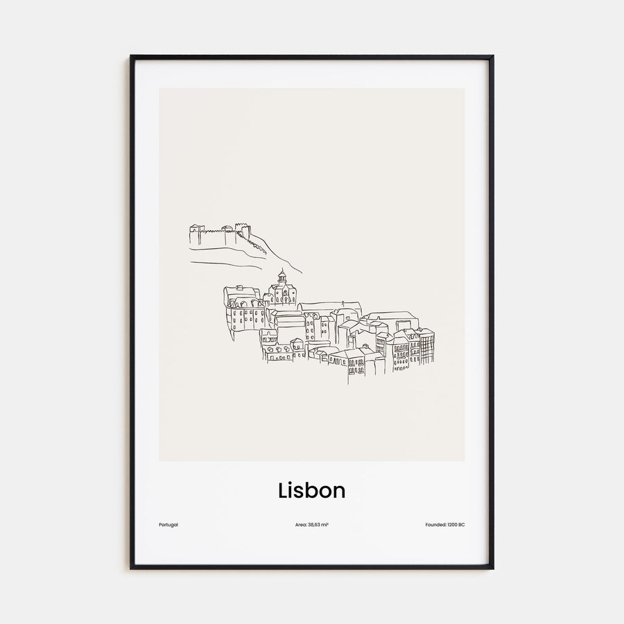 Lisbon Drawn Poster