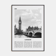 London Travel B&W No 1 Poster