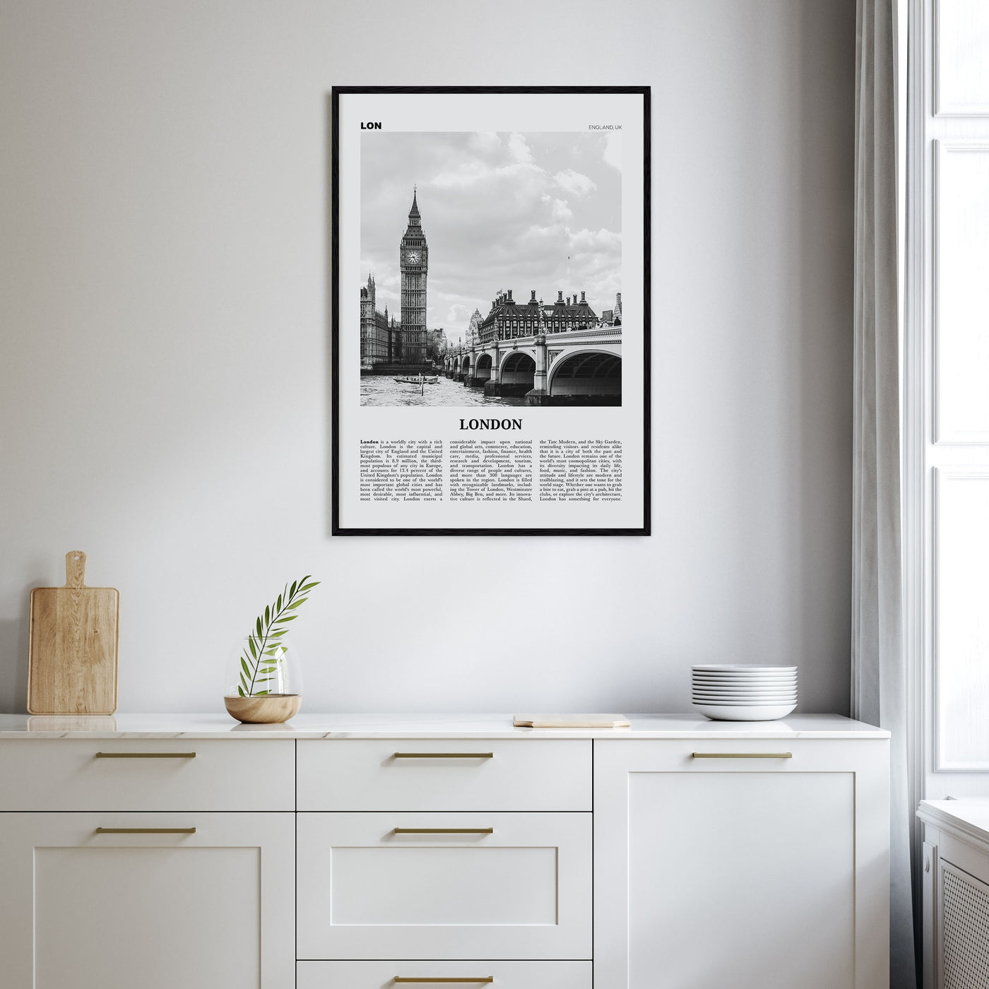 London Travel B&W No 1 Poster