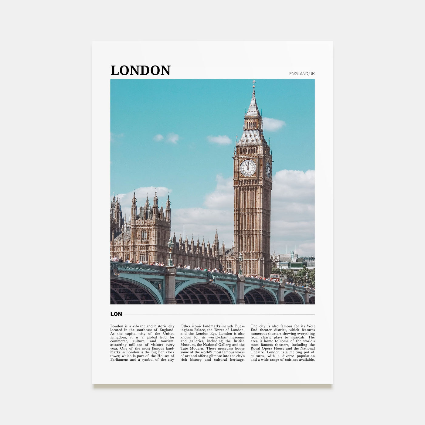 London Travel Color No 2 Poster