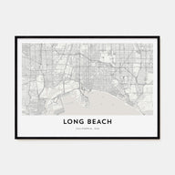 Long Beach Map Landscape Poster