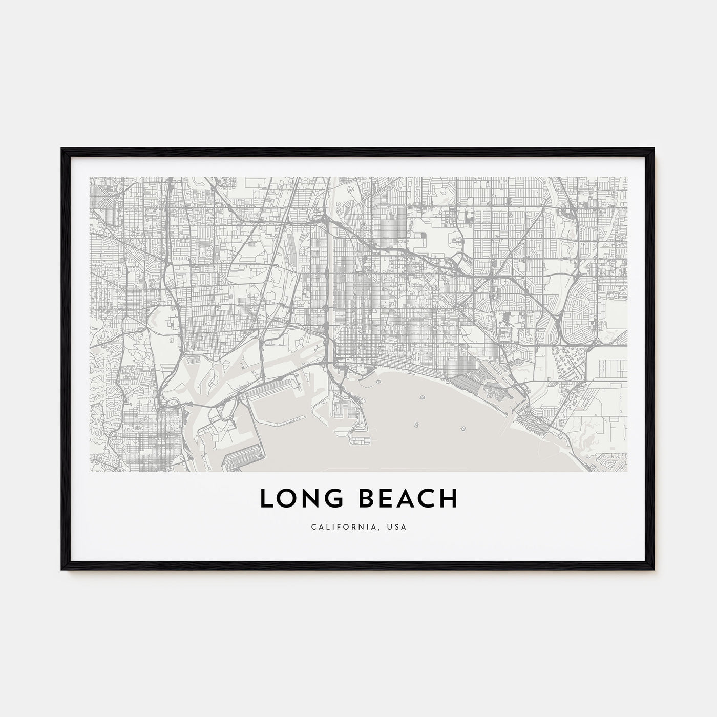 Long Beach Map Landscape Poster