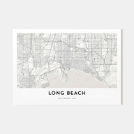 Long Beach Map Landscape Poster