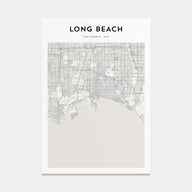 Long Beach Map Portrait Poster