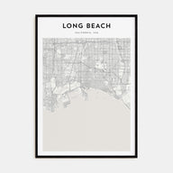 Long Beach Map Portrait Poster