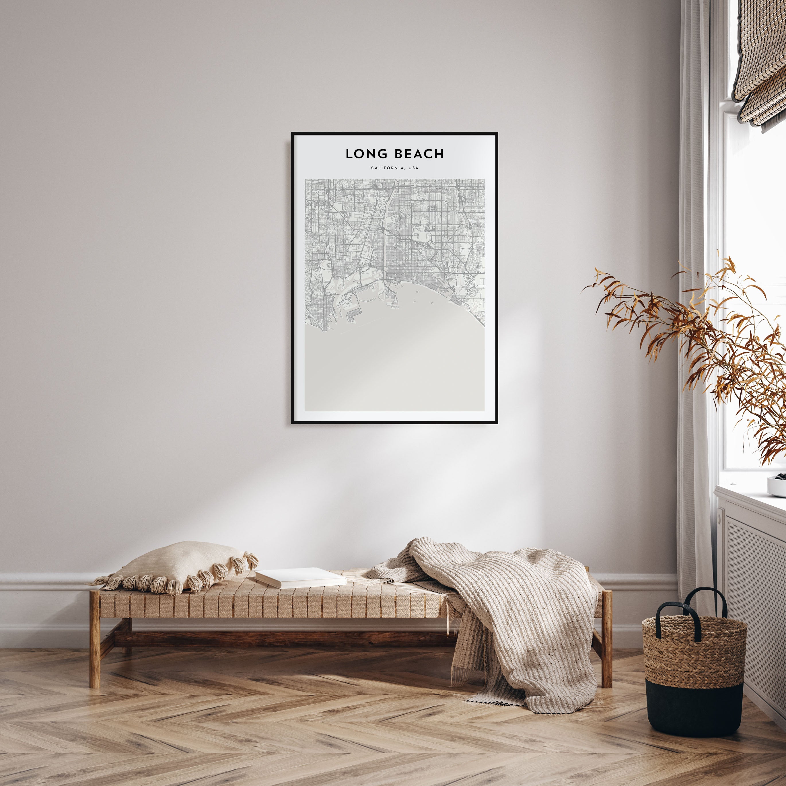 Long Beach Map Portrait Poster