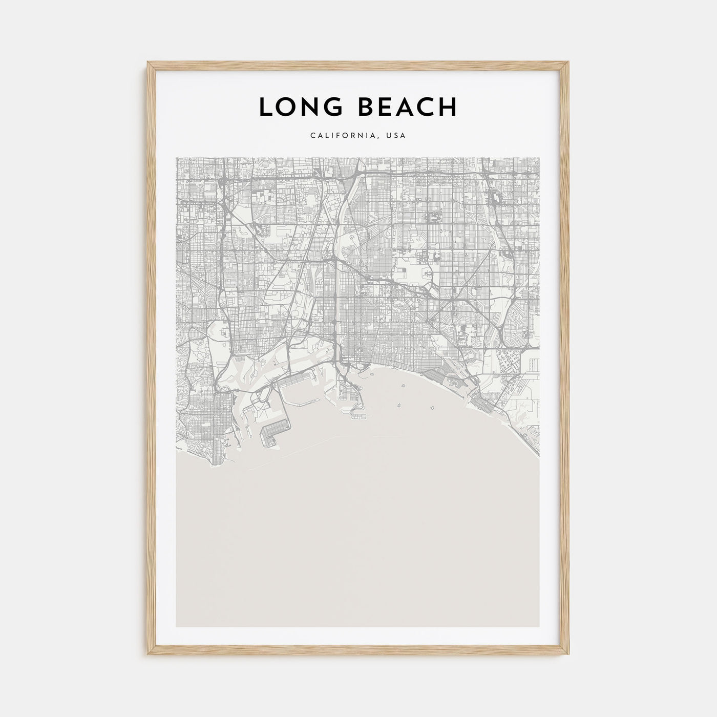 Long Beach Map Portrait Poster