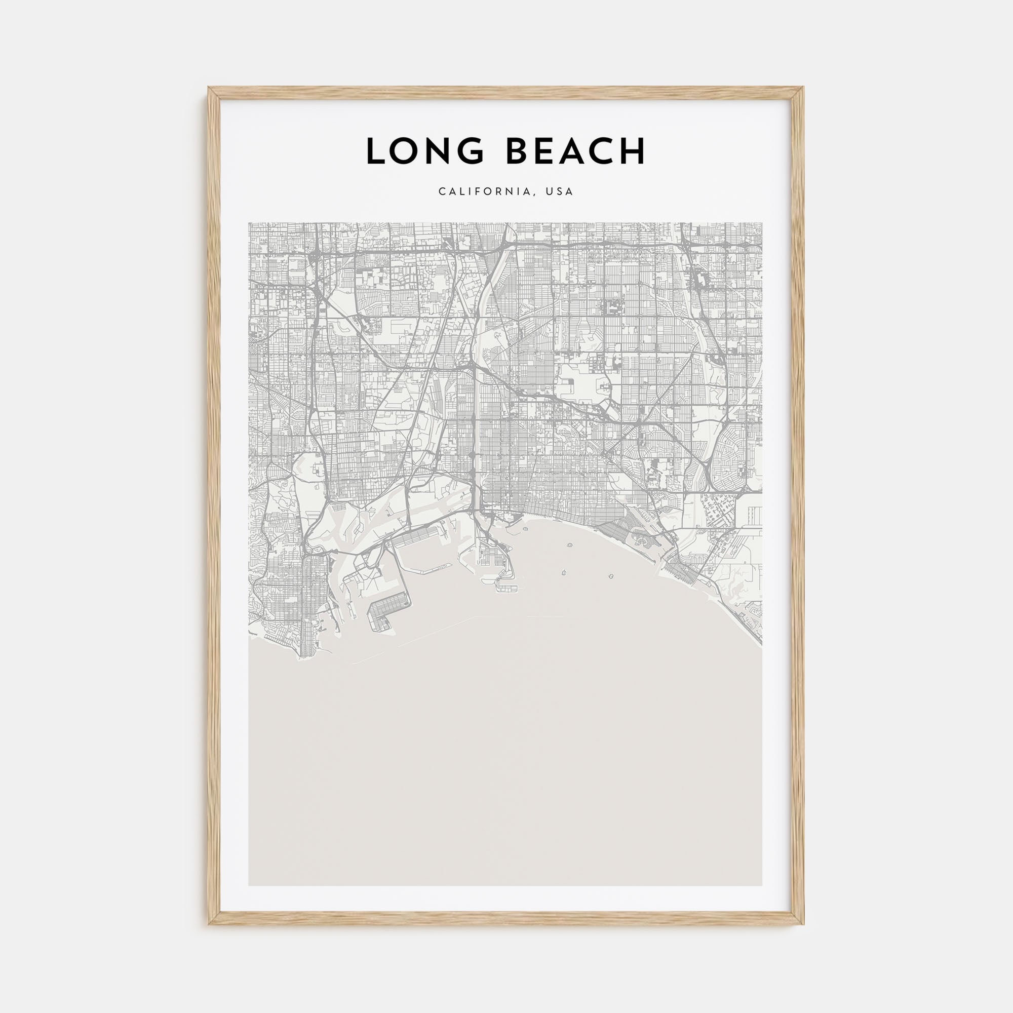 Long Beach Map Portrait Poster