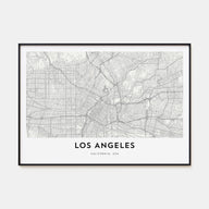 Los Angeles Map Landscape Poster