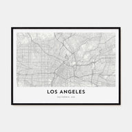 Los Angeles Map Landscape Poster