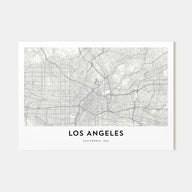 Los Angeles Map Landscape Poster