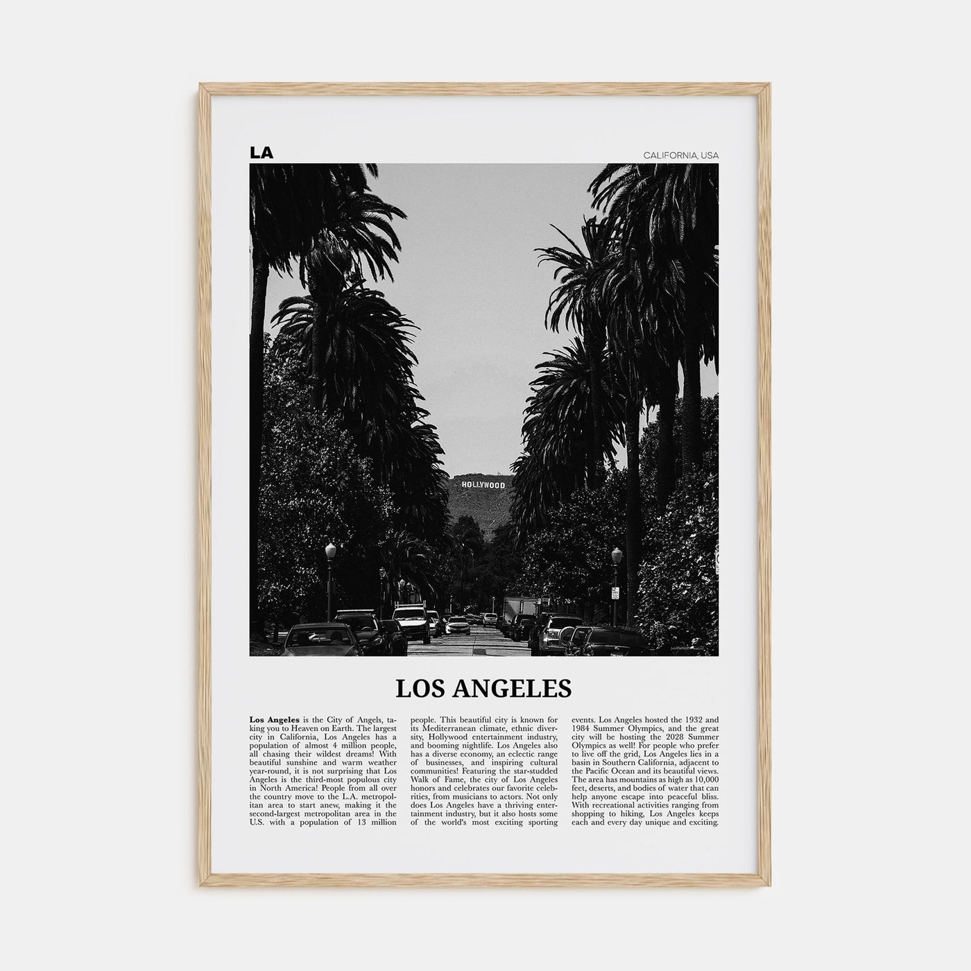 Los Angeles Travel B&W No 1 Poster
