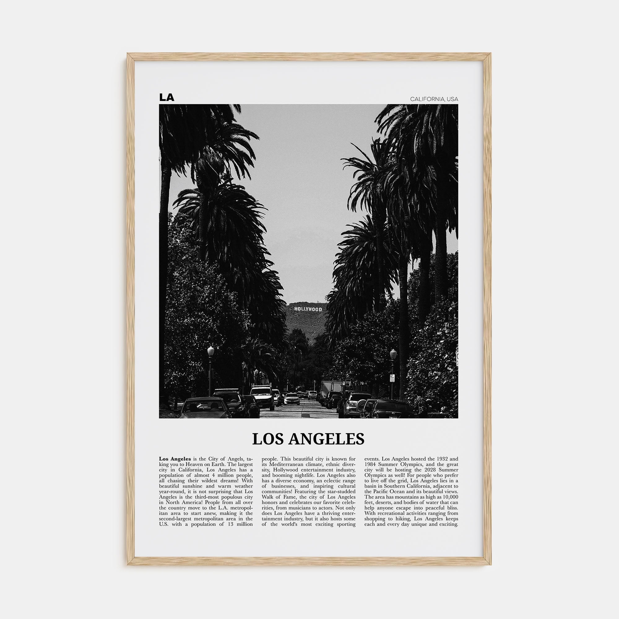 Los Angeles Travel B&W No 1 Poster