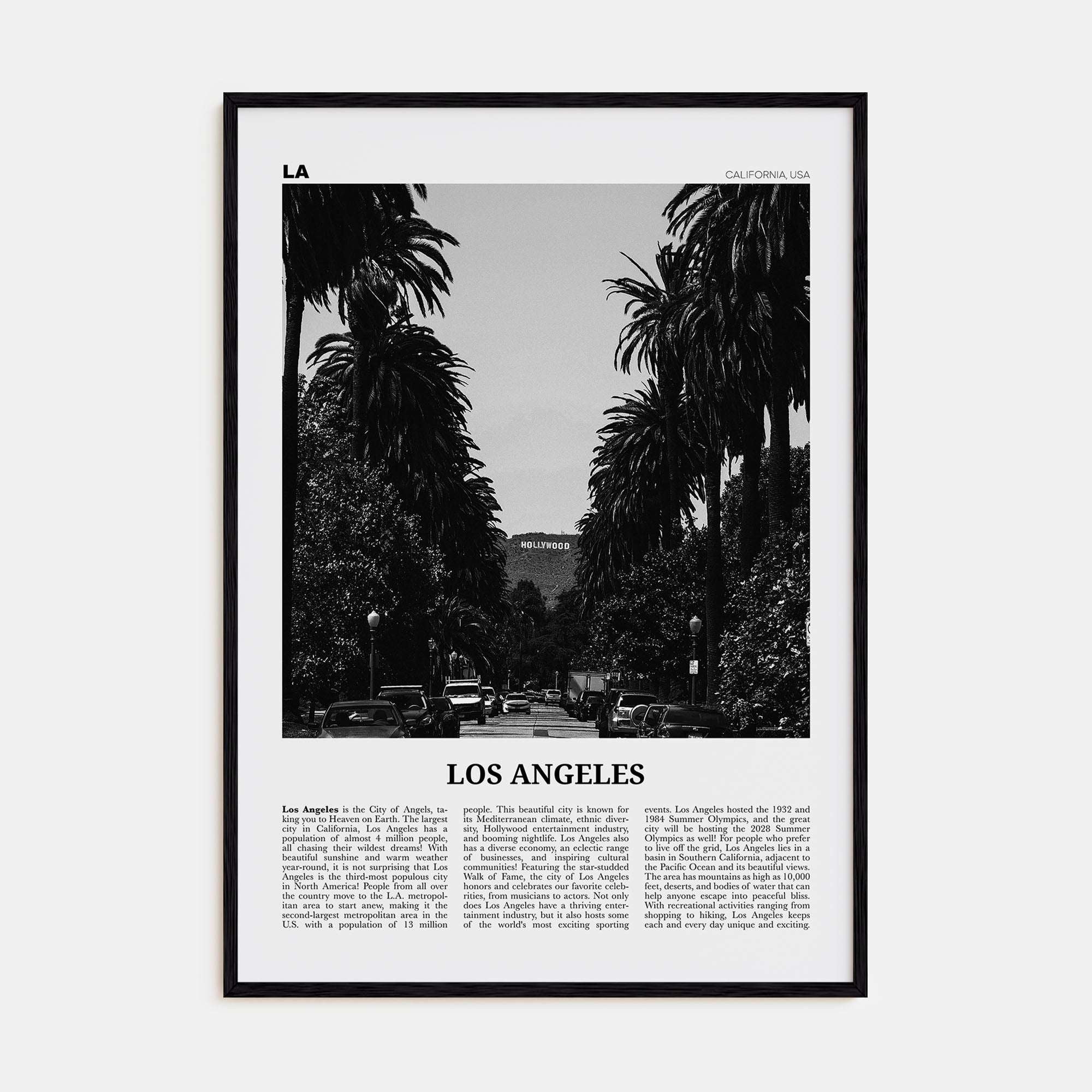 Los Angeles Travel B&W No 1 Poster