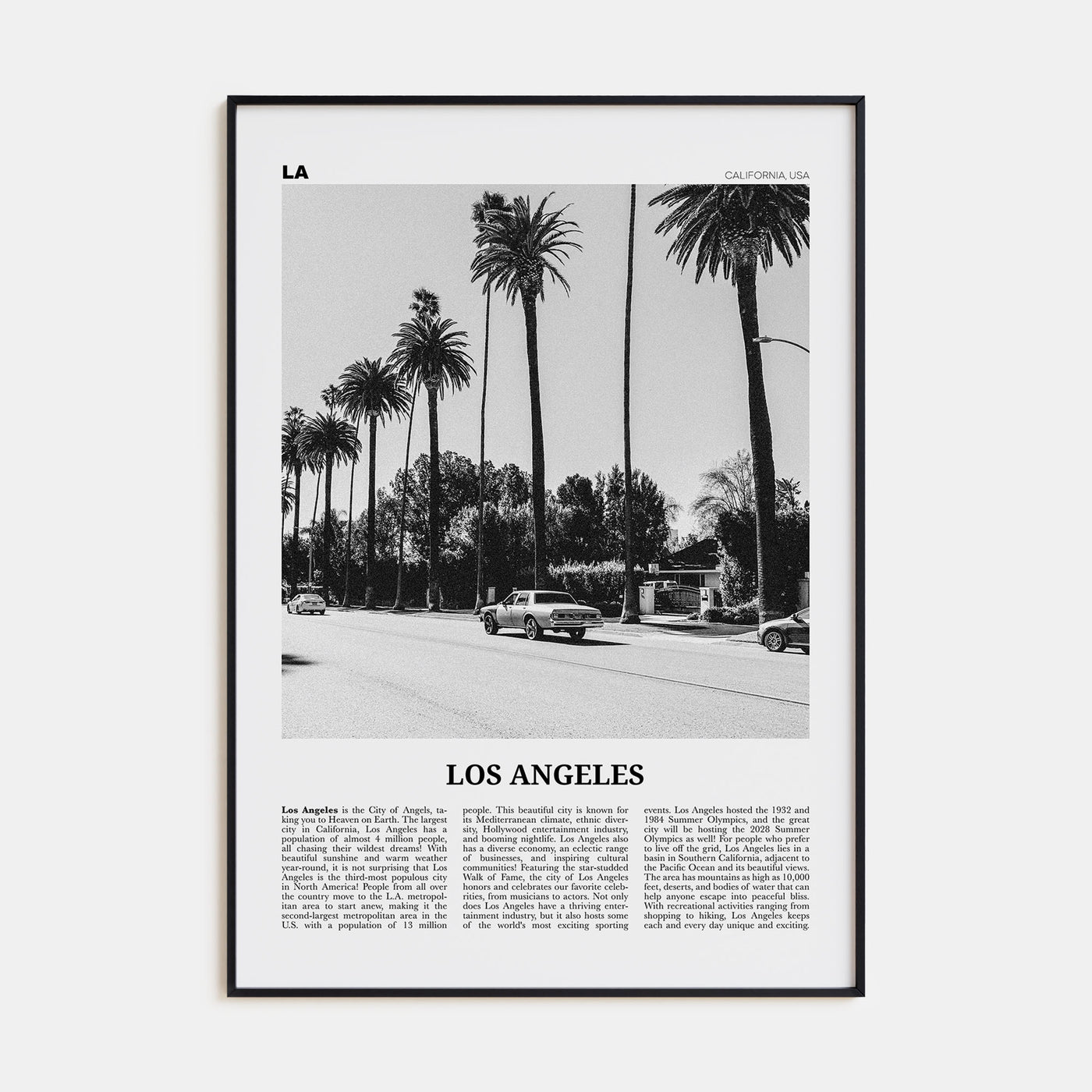 Los Angeles Travel B&W No 2 Poster