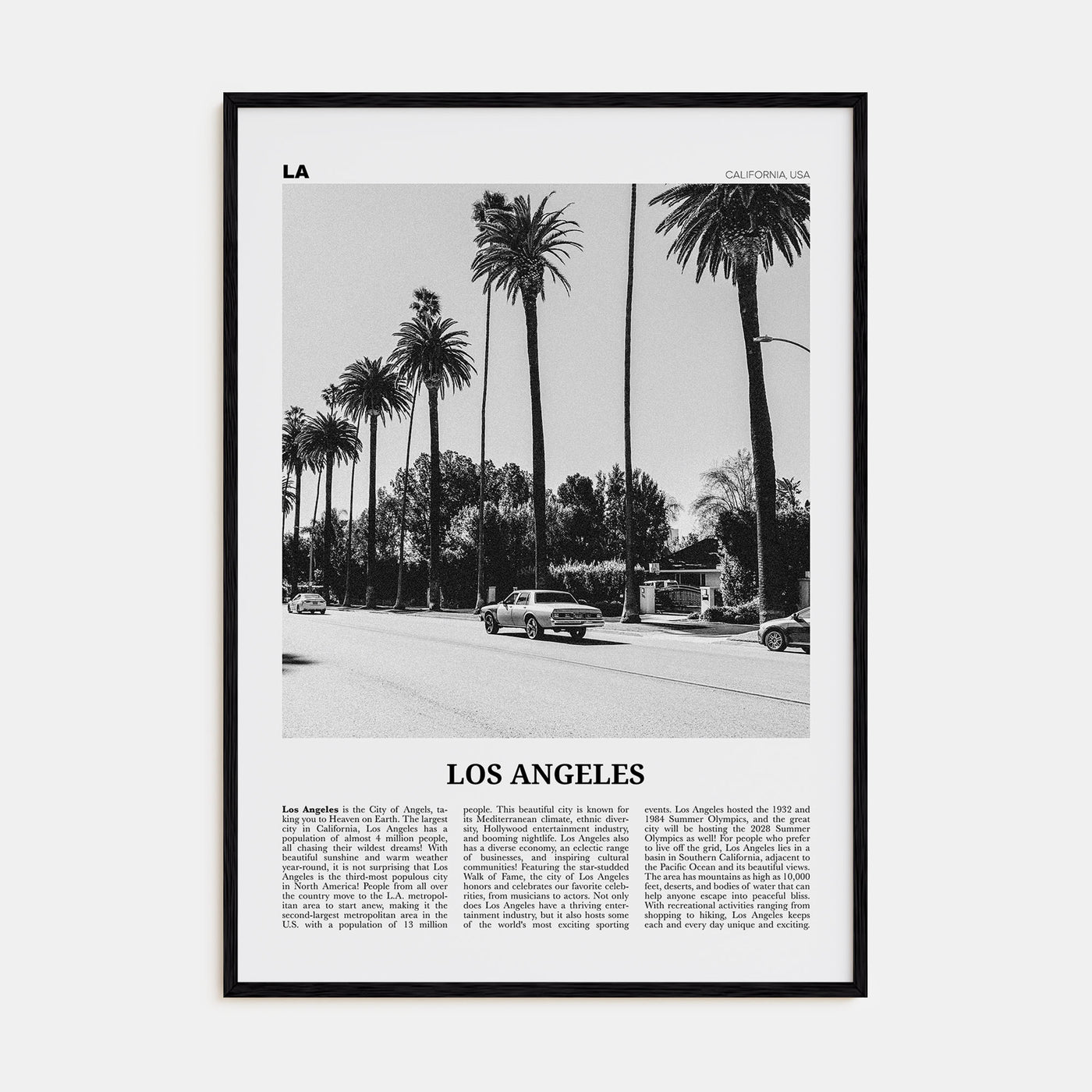 Los Angeles Travel B&W No 2 Poster