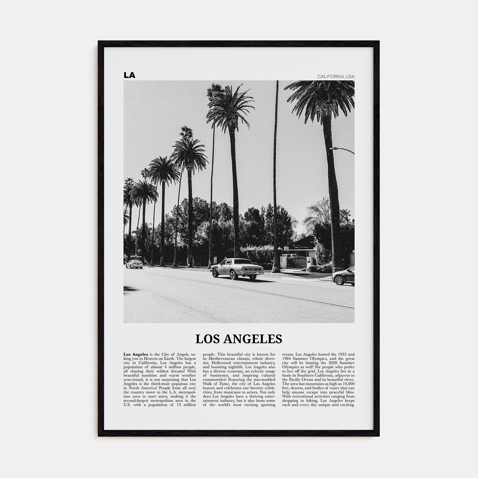 Los Angeles Travel B&W No 2 Poster